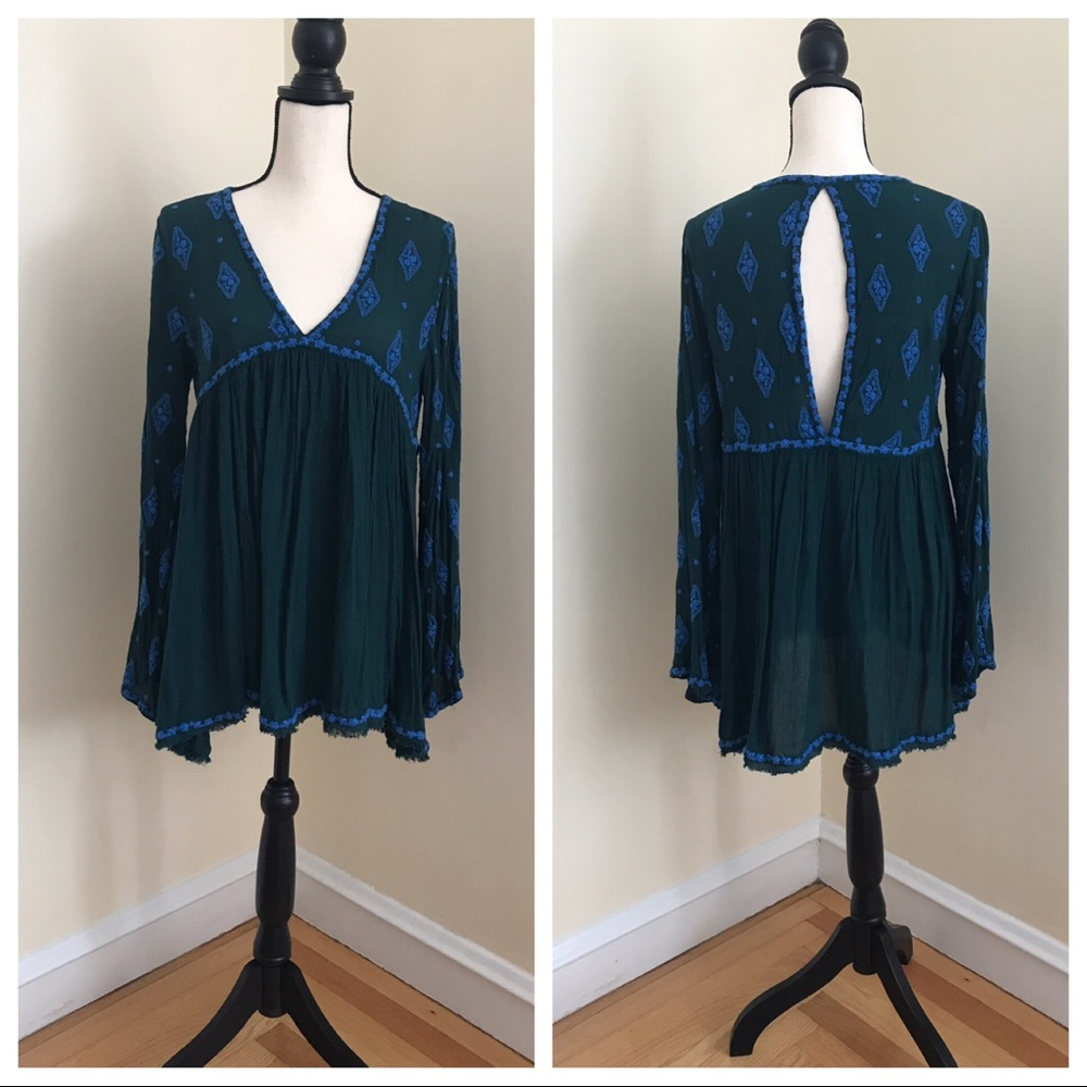 Free People | Teal tunic top